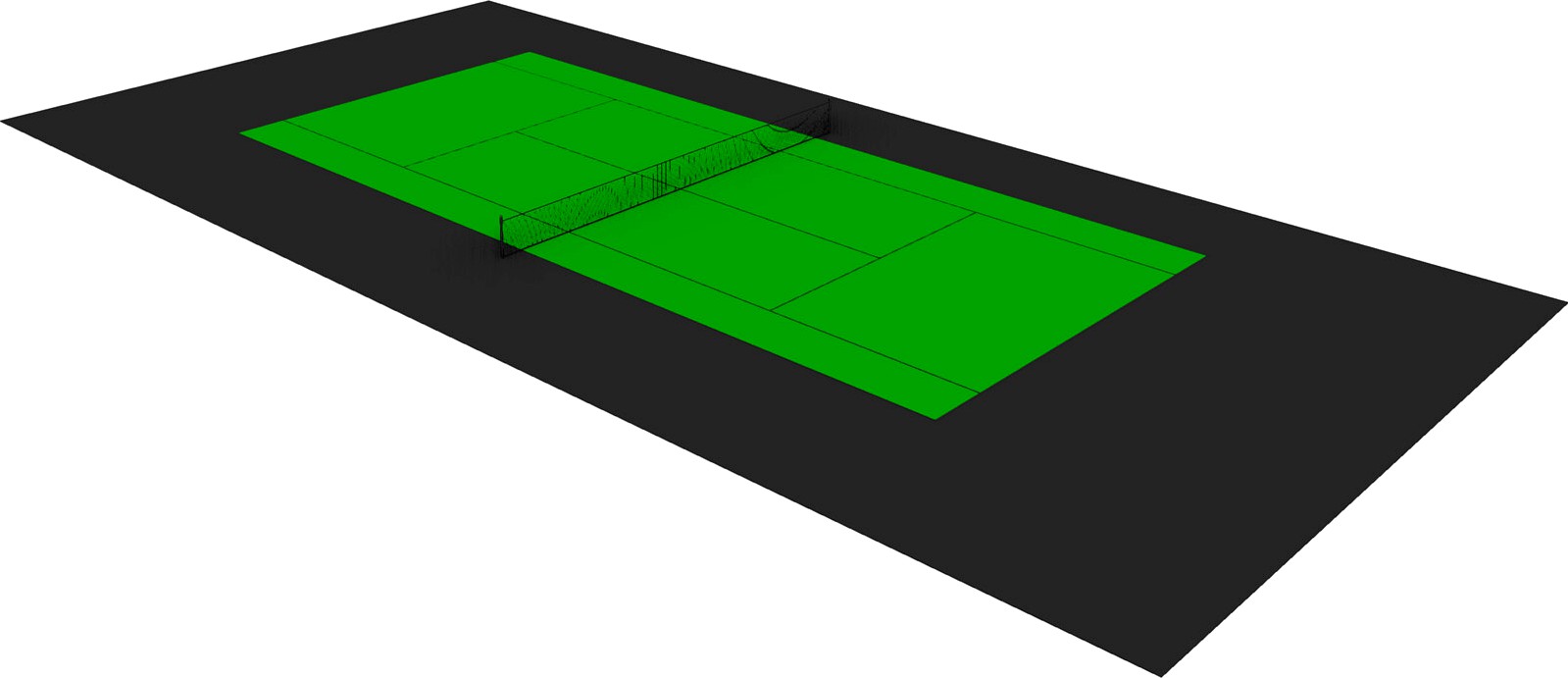 Tennis Court 3D CAD Model
