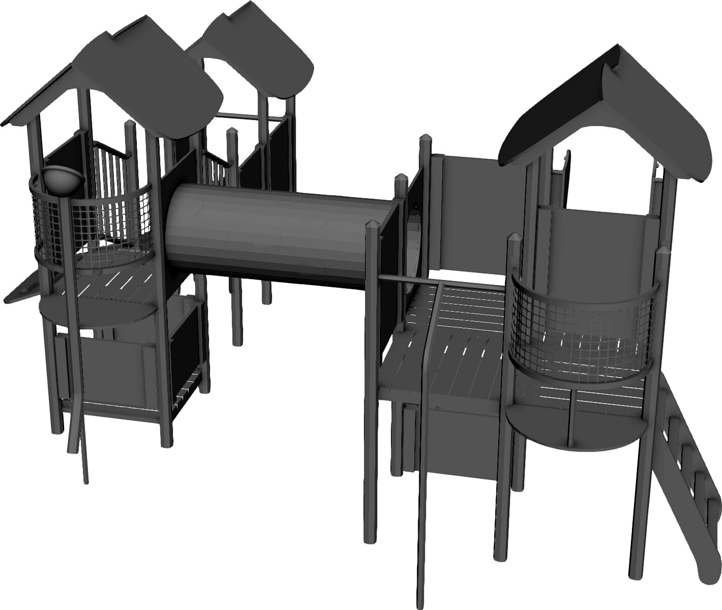 Kids Outdoor Playset 3d model