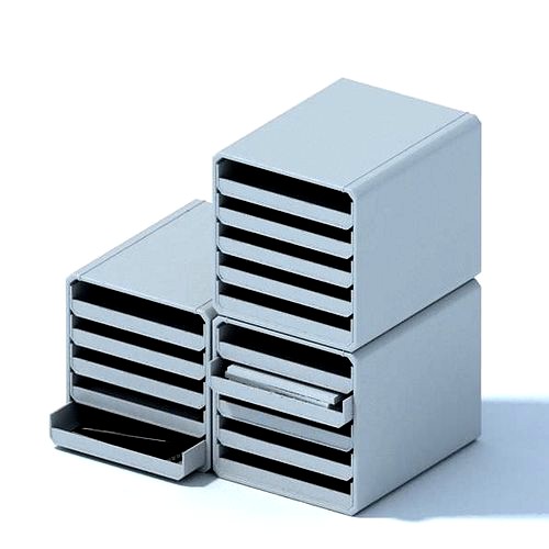 Office Stacked Trays With Sliding Trays 3d model