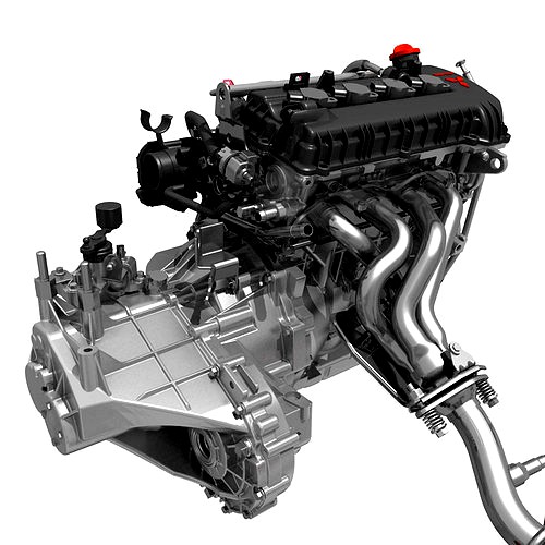 Engine with Transmission Exhaust 3d model
