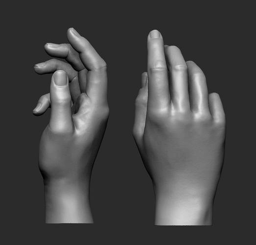 Female hand pose 2 3D model