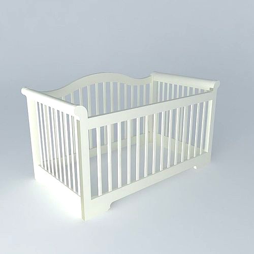 Baby wooden Bed 3d model