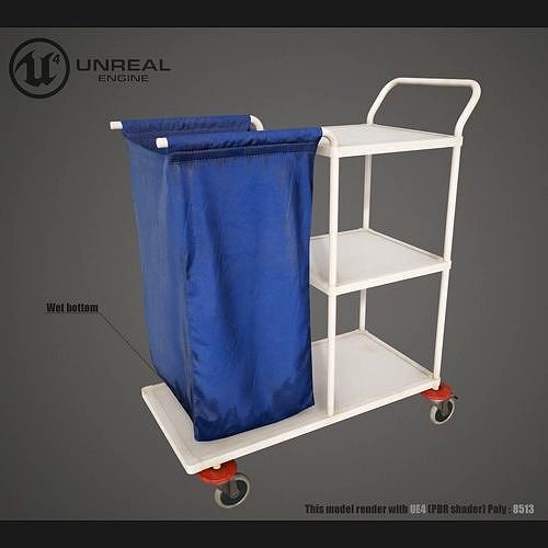 Medical Laundry Trolley 3d model