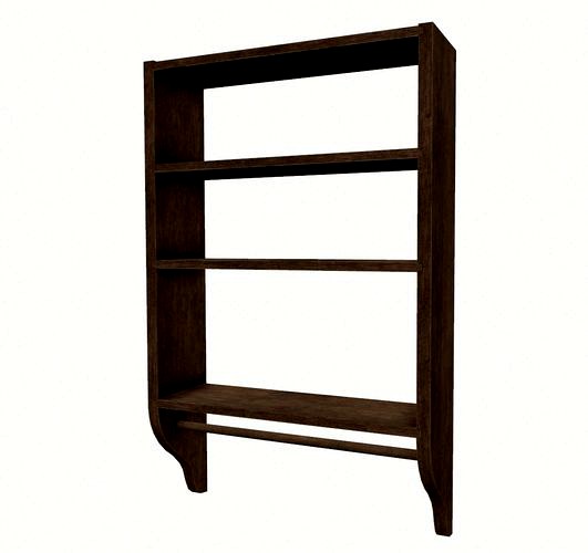 Wooden shelf 3d model