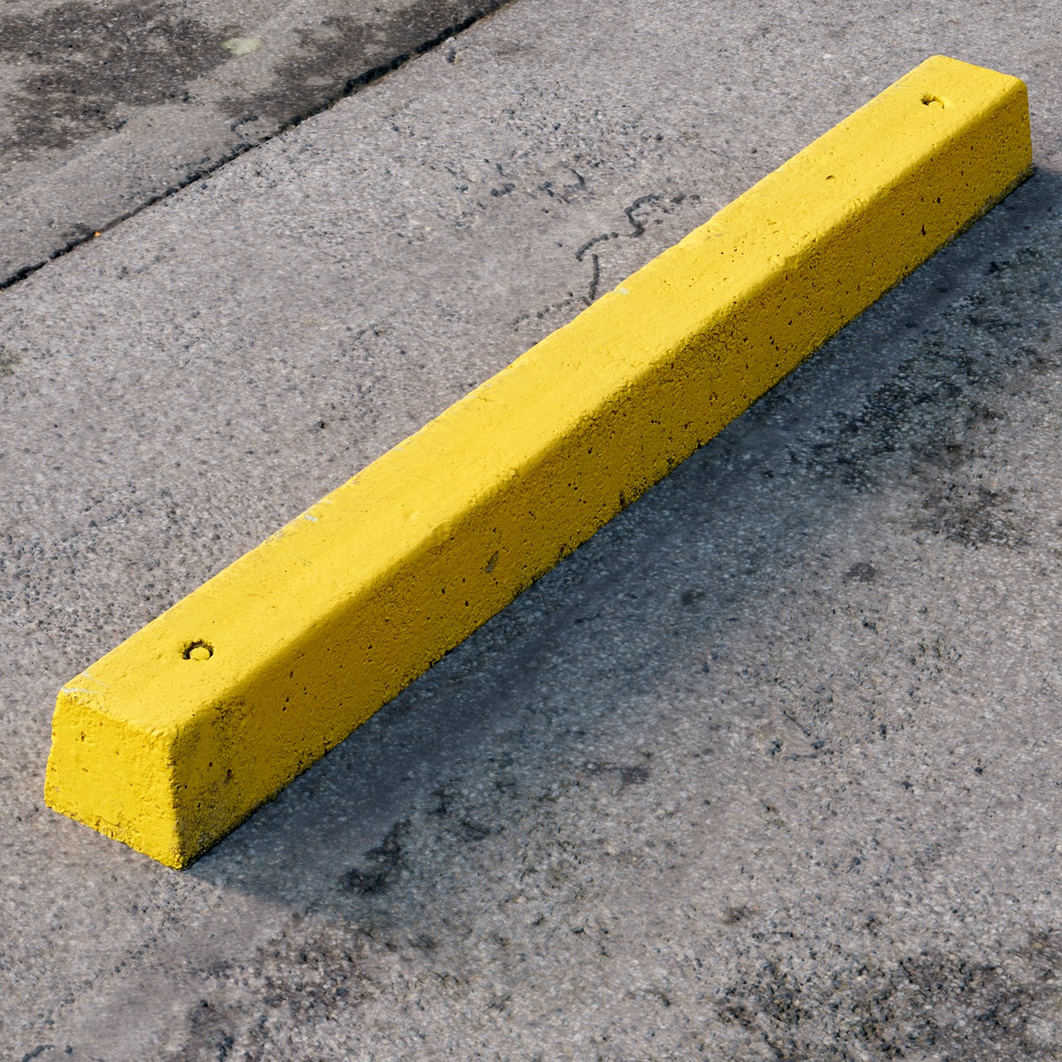 Yellow concrete parking stopper 01 3d model