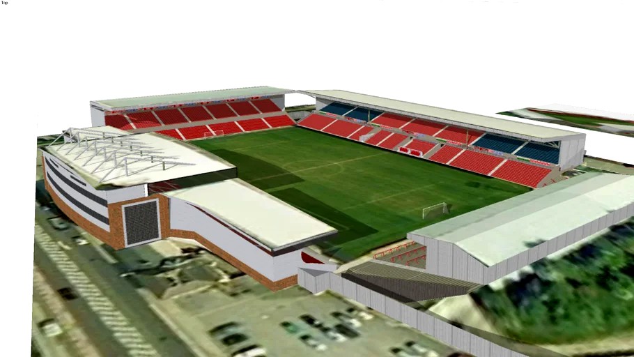 Wrexham F.C Racecourse Ground Stadium 3d model