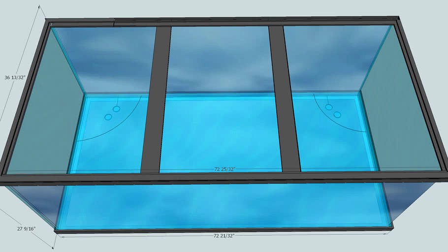 Aquarium 300 Gallon deep dimension 3d model