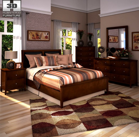 Ashley Nico Panel Bedroom Set 3d model
