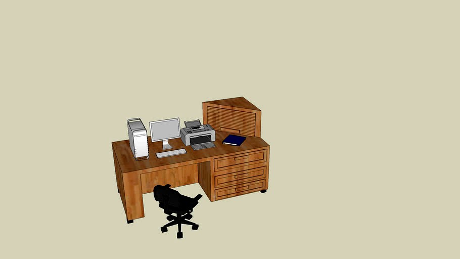 Home/Office Computer Desk and chair 3d model