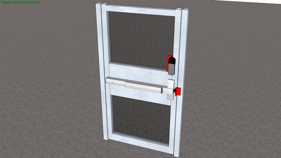 Metal Gate with Electrical Panic Device 3d model