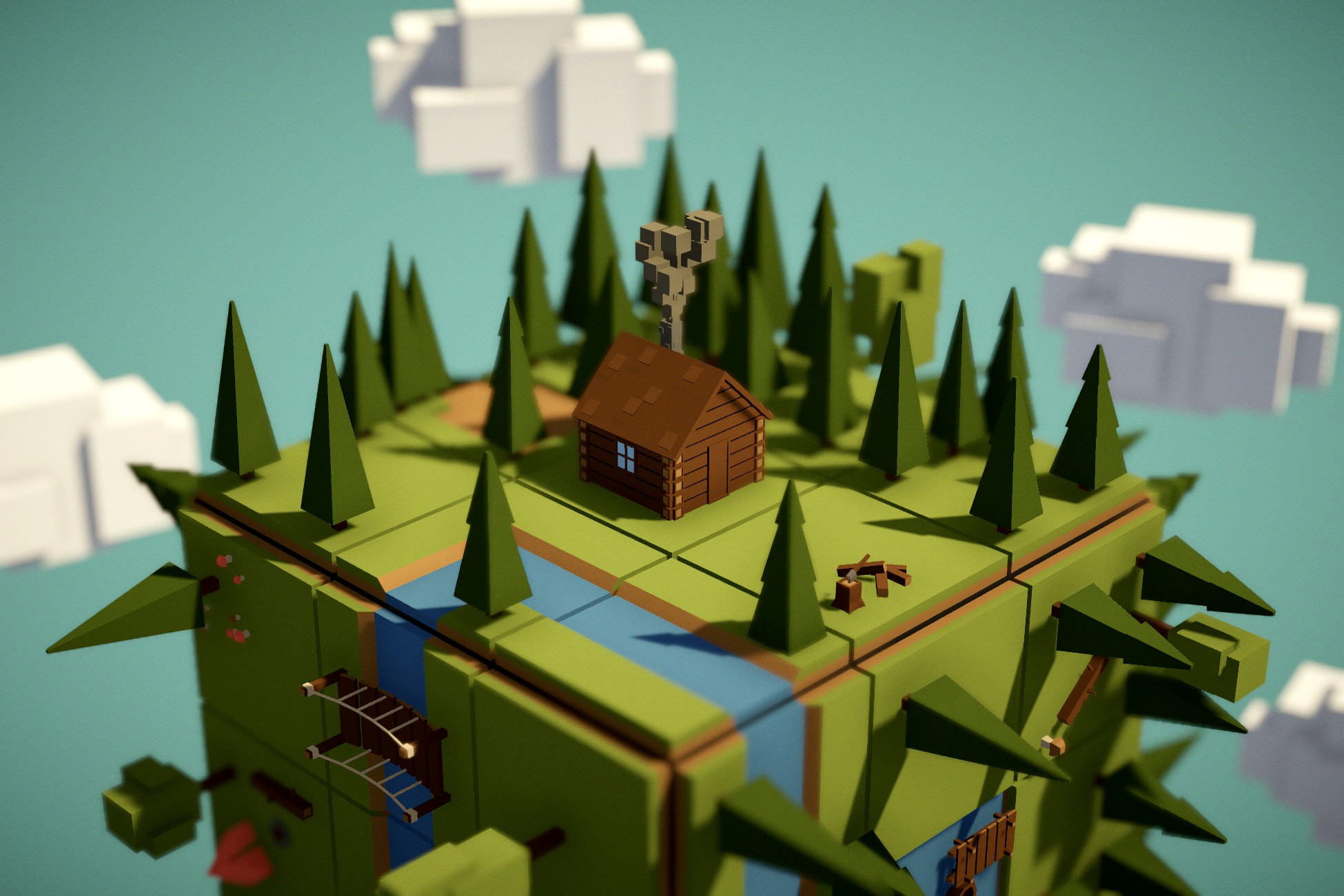 Low Poly Forest Environment Package 3d Model