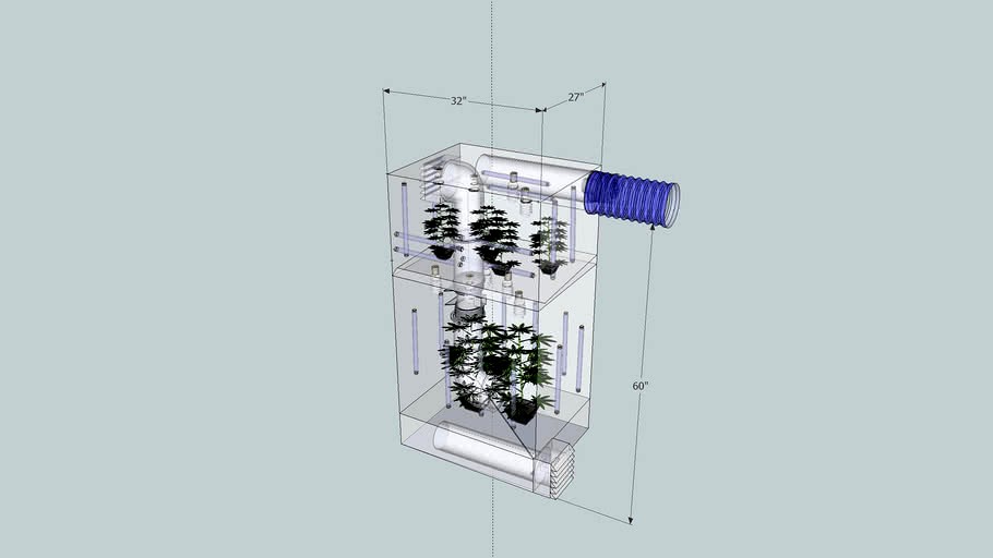 Fridge Grow Box (Vegetative) 3d model