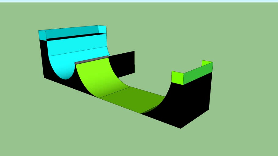 double half pipe spine 3d model