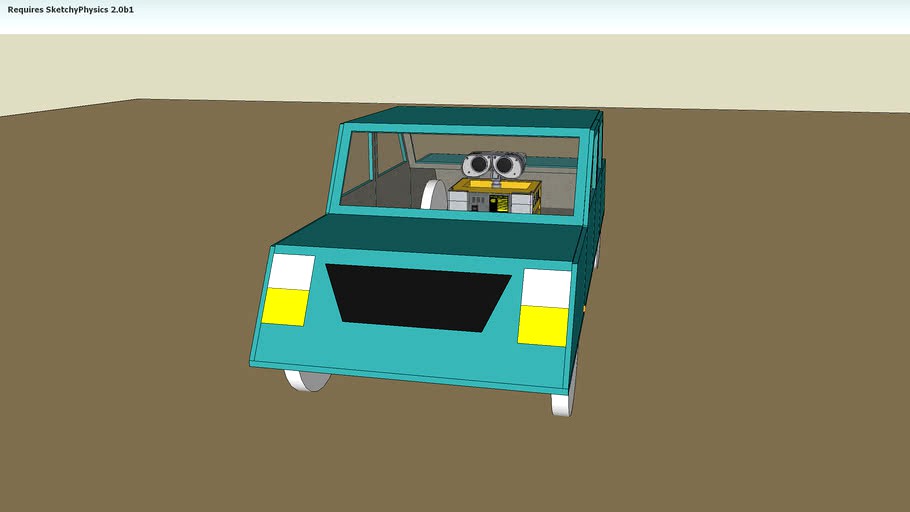 Walle in a car 3d model