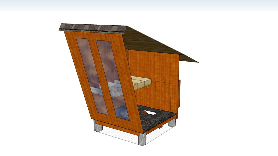 Passive solar chicken coop 3d model