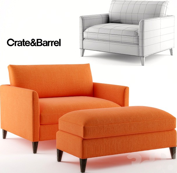 Crate & Barrel Klyne Chair and a Hlaf 3d model