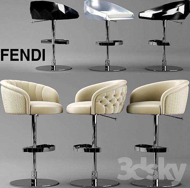 Stools fendi casa bibendum & cristallino 3d model
