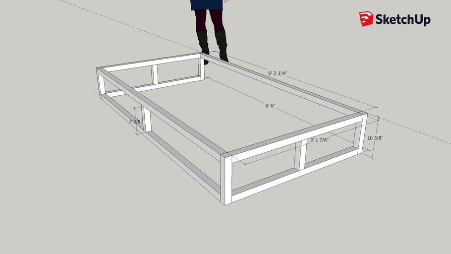 Base for Ikea Kura Bed 3d model