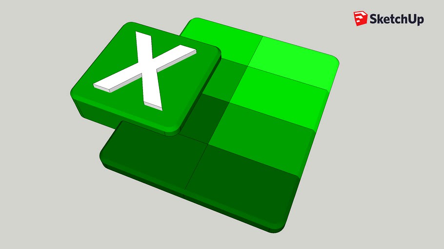 Microsoft Excel .xls Logo 3d model