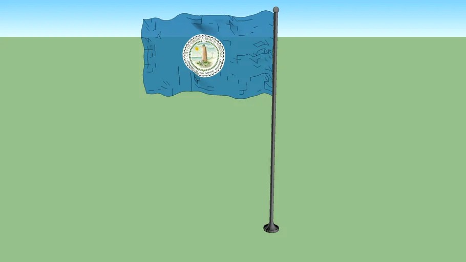 Flag of Virginia Beach 3d model