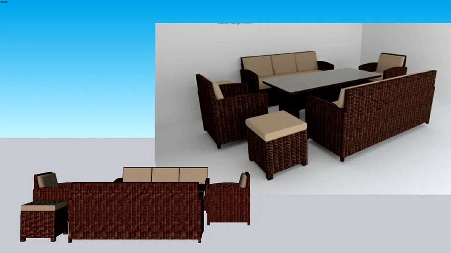 Rattan Outdoor Furniture 3d model