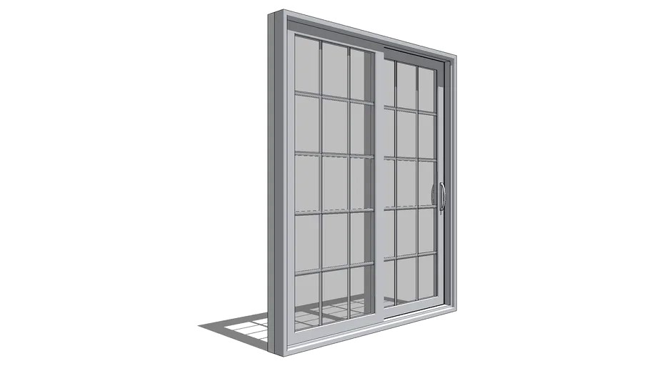 Pella 350 Series Sliding Patio Door 2Panel 3d model