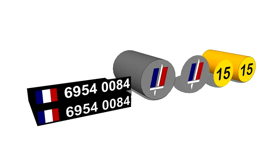 French Decals 3d model