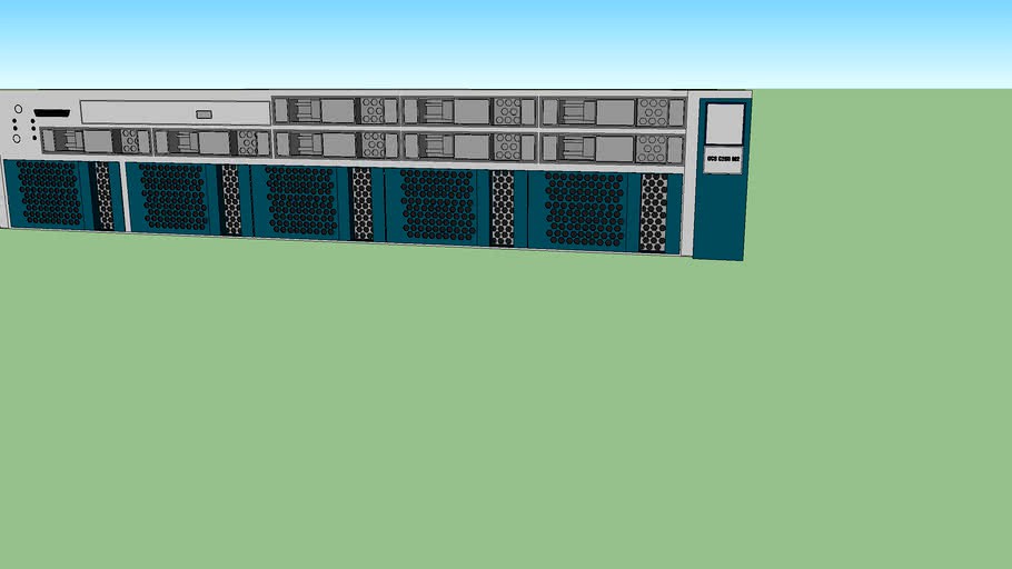 Cisco UCS C210 M2 rackmount server 3d model