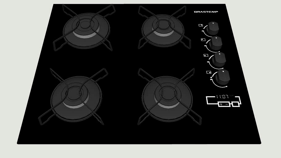 Cooktop 4 bocas Brastemp 3d model