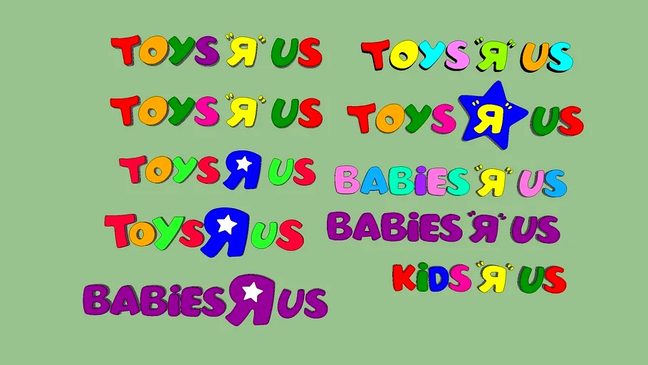 Toys R Us and Babies R Us Signs 3d model