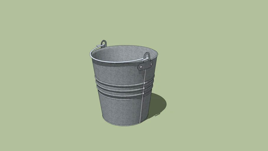 1 Gallon Steel Bucket 3d model