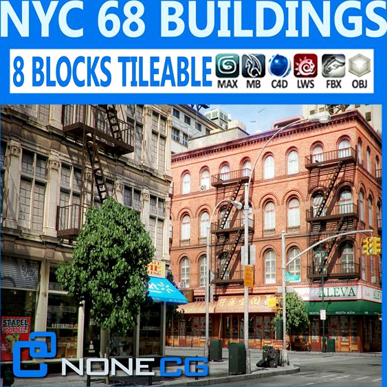 New York City Blocks 68 Buildings3d model