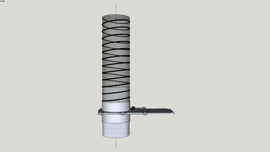 Blast Gate with Hose 4in 3d model