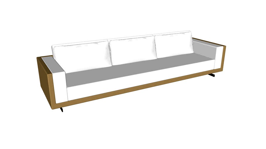 Sofá Hamburgo L320xP090xH060 3d model