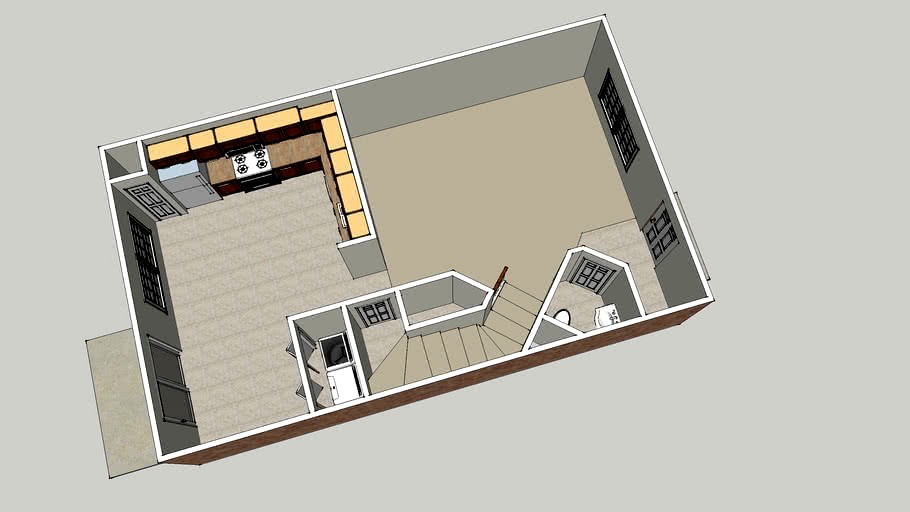 Woodstock Mews Townhomes Woodstock, VA Main Level 3d model
