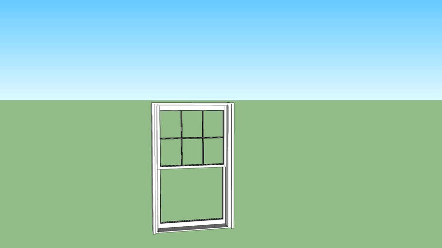 double hung window 6 over 1 3d model