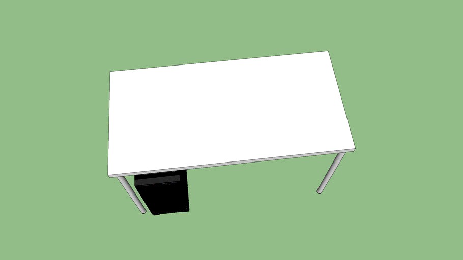 Ikea Linnmon 120x60cm w/ PC and Cable Management 3d model