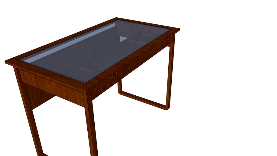 Ponderosa Glass Top Drawing Table 3d model
