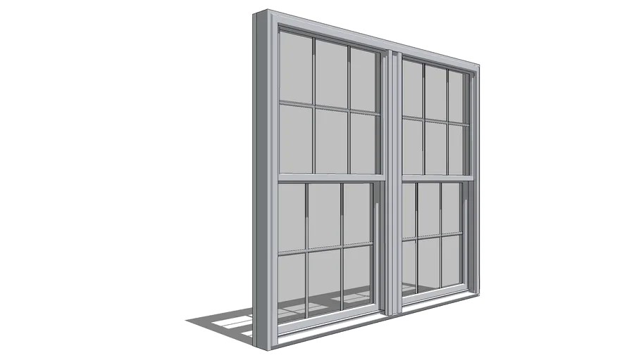 Pella 350 Series DoubleHung 2Wide 3d model