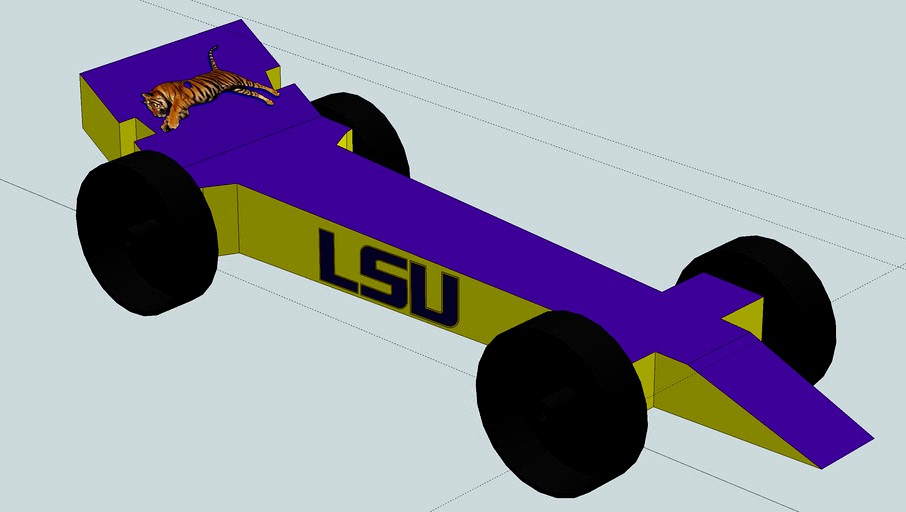BSA Pinewood Derby 3D Model Dragster