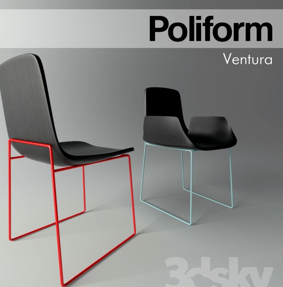 Poliform chair ventura 3d model