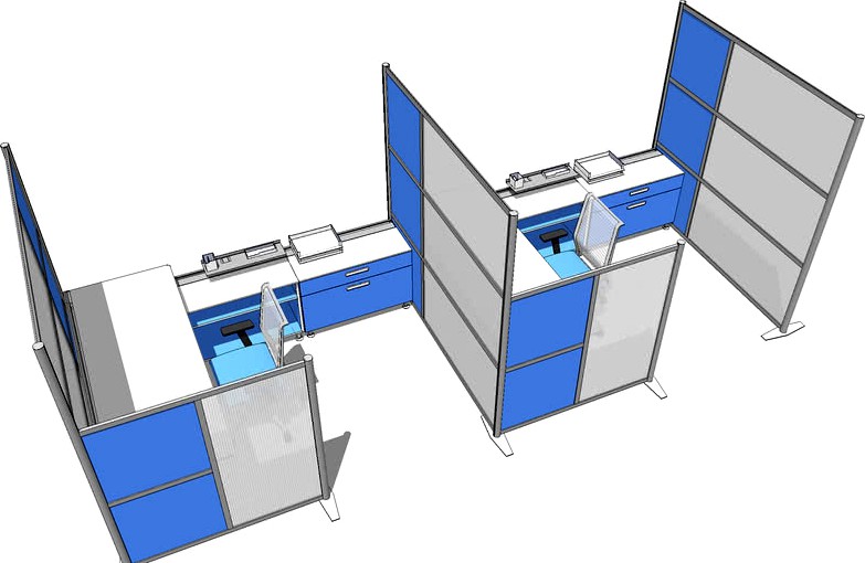 Freestanding Office Divider Walls by 3d model