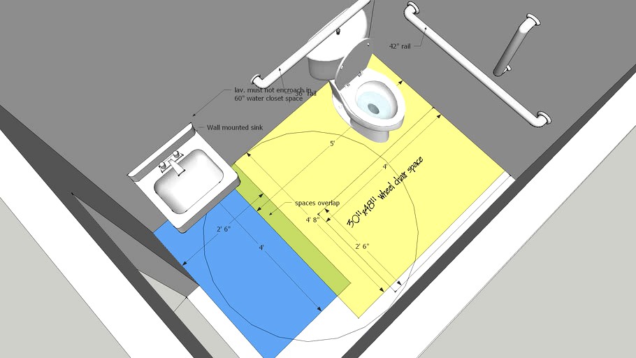 ADA INDIVIDUAL HANDICAPPED TOILET 3d model
