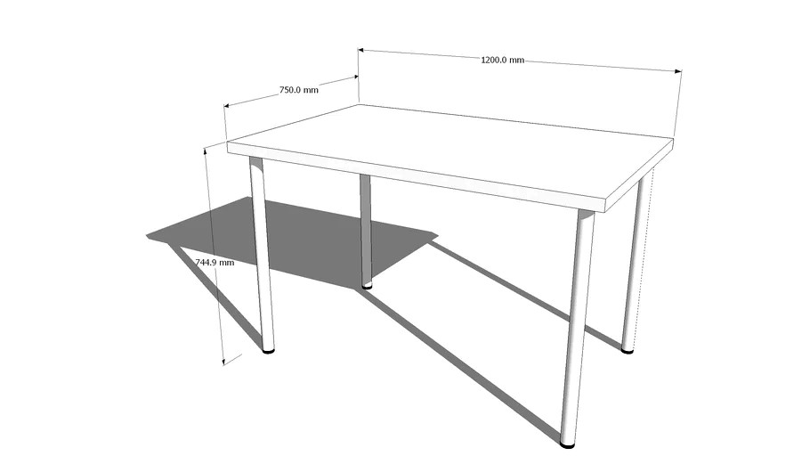 Simple table (IKEA reference linnmon + adils) 3d model