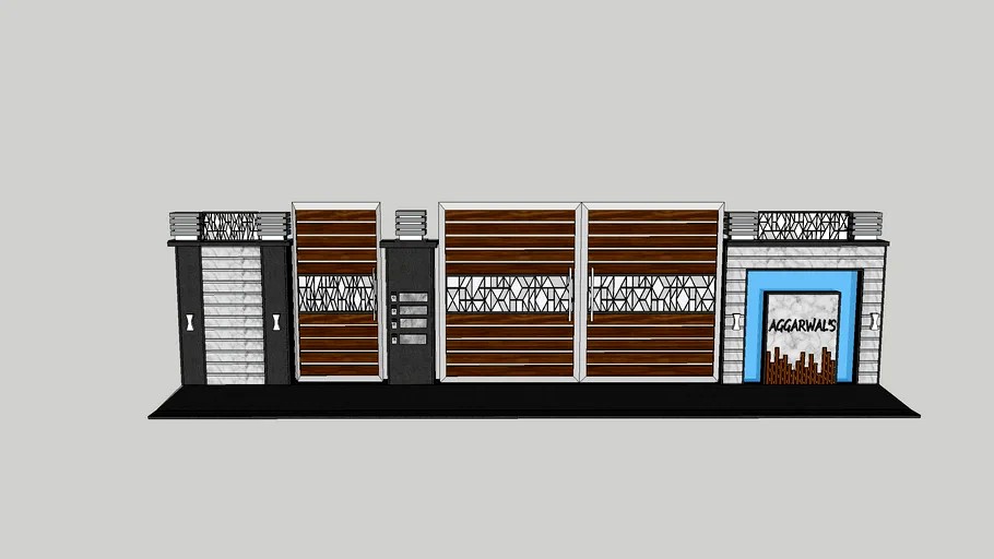 boundary wall design 3d model