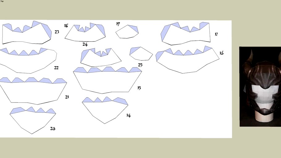 Papercraft Horns Base 4 3d model