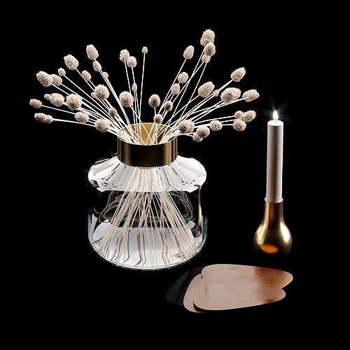 HM Decor Round glass vase 3d model