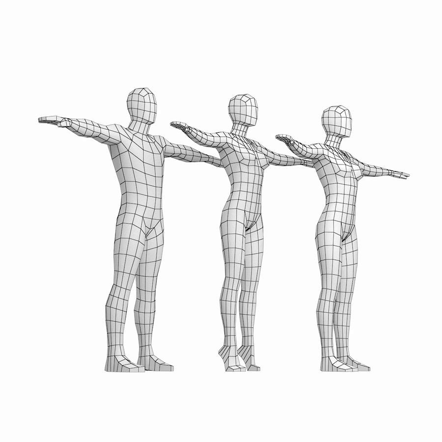Female and Male Base Mesh in TPose 3d model