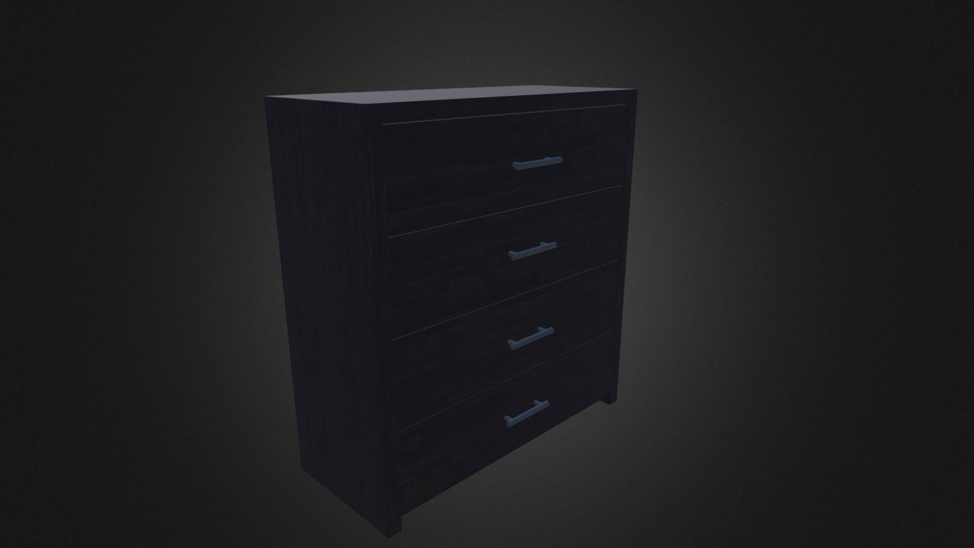 Black Wood with Drawers 3d model