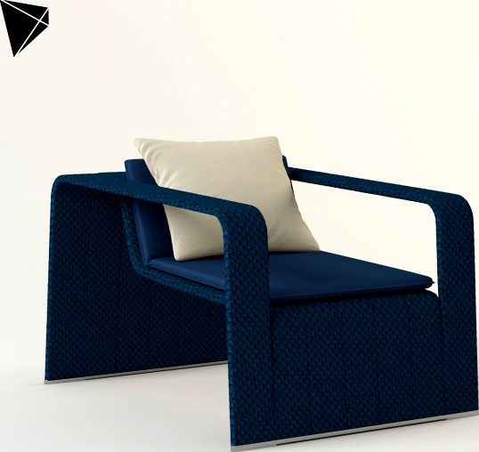 Paola Lenti Frame Arm Chair 3d model